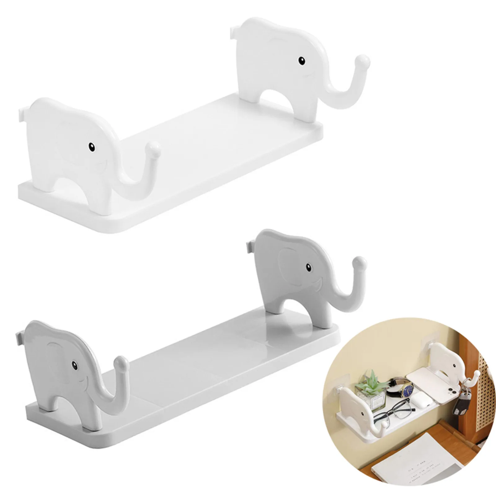 

Multifunctional Elephant Shaped Storage Rack, Kitchen Rack Household No-Punching Detachable Storage Rack For Room Decor Dressing