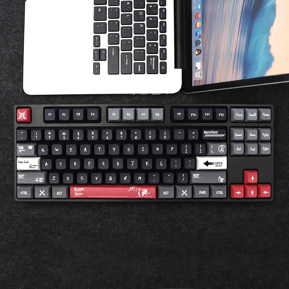 Chaves Deus da Guerra Xda Perfil Pbt Tintura Sublimação Teclado Mecânico Keycap para mx Switch 1.75u Deslocamento 6.25u 7u Espaço 138