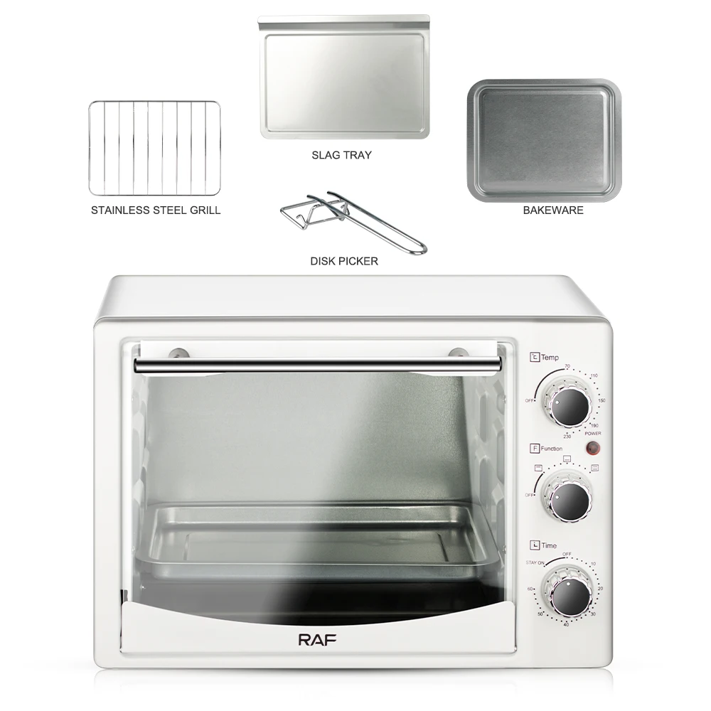 26L 1300W Free Timing Multifunctional Countertop Electric Toaster Pizza Oven with Visual Glass Door