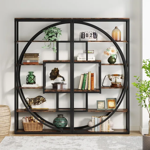 Industrial 5-Tier Etagere Bookcase 3