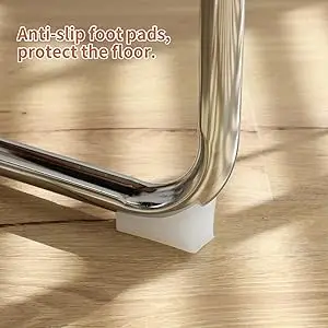 morden leather rattan side accent chairs dining chair set of 2 with chrome legs 