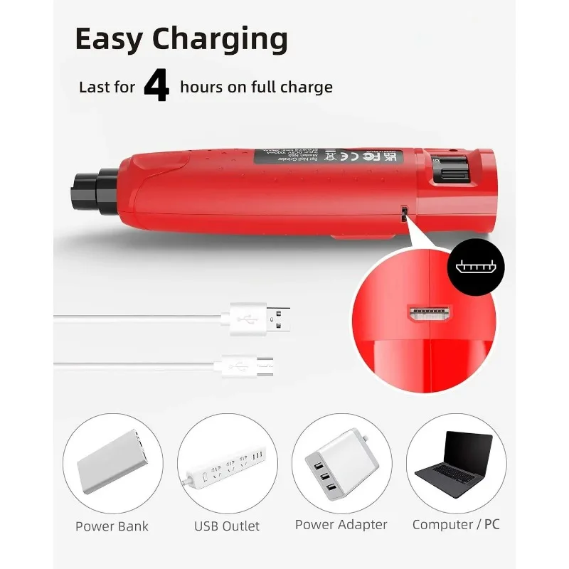 Dog Nail Grinder Dustproof with 2 LED Light-Super Quiet Powerful 6-Speed Nail Trimmer File for Small Medium Large Dogs & Cats