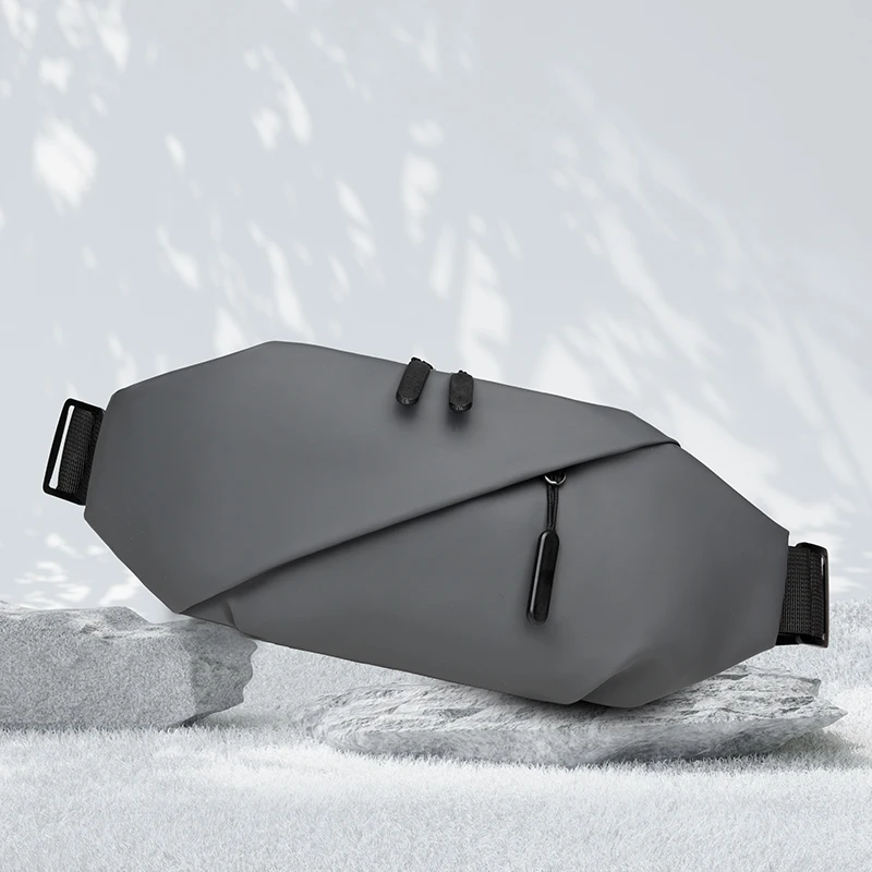 Unisex waist chest horizontal Satchel - adjustable strap, zipper closure, suitable for travel, outdoor, commuting