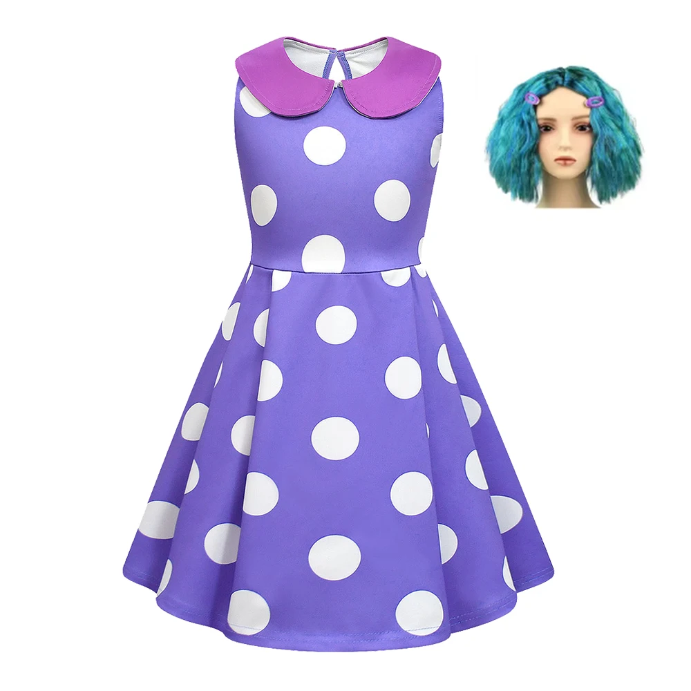 Movie Inside Out 2 Childrens Cosplay Costume Wig Girls Clothing Carnival Halloween Fashion Party Sets cosplay costume,kids girls dress,halloween dress outfit