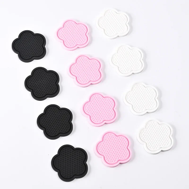 Car Cup Coaster Flower Shaped Silicone Waterproof Non-Slip Sift-Proof Spill Saucer Auto Interior Anti-skid Cup Holders 2PCS cup holder coasters car coaster pads