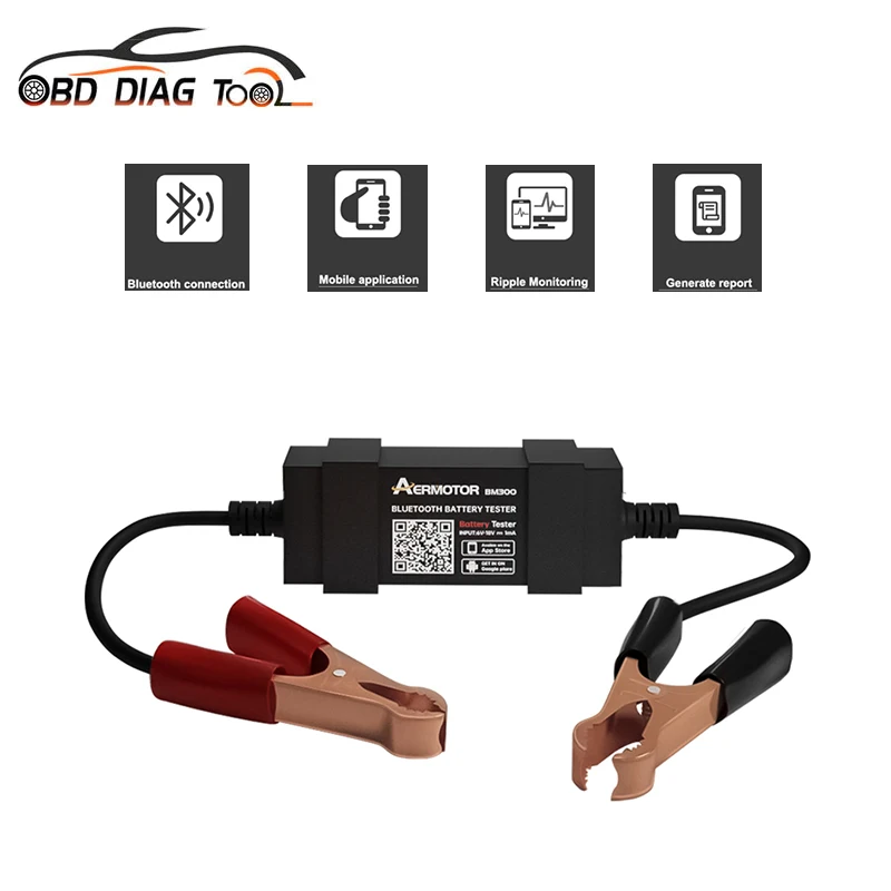 Portable Vgate Car Battery Tester Wireless Bluetooth 4.0 12V Battery Monitory APP Monitoring For Android/IOS Easy to Use