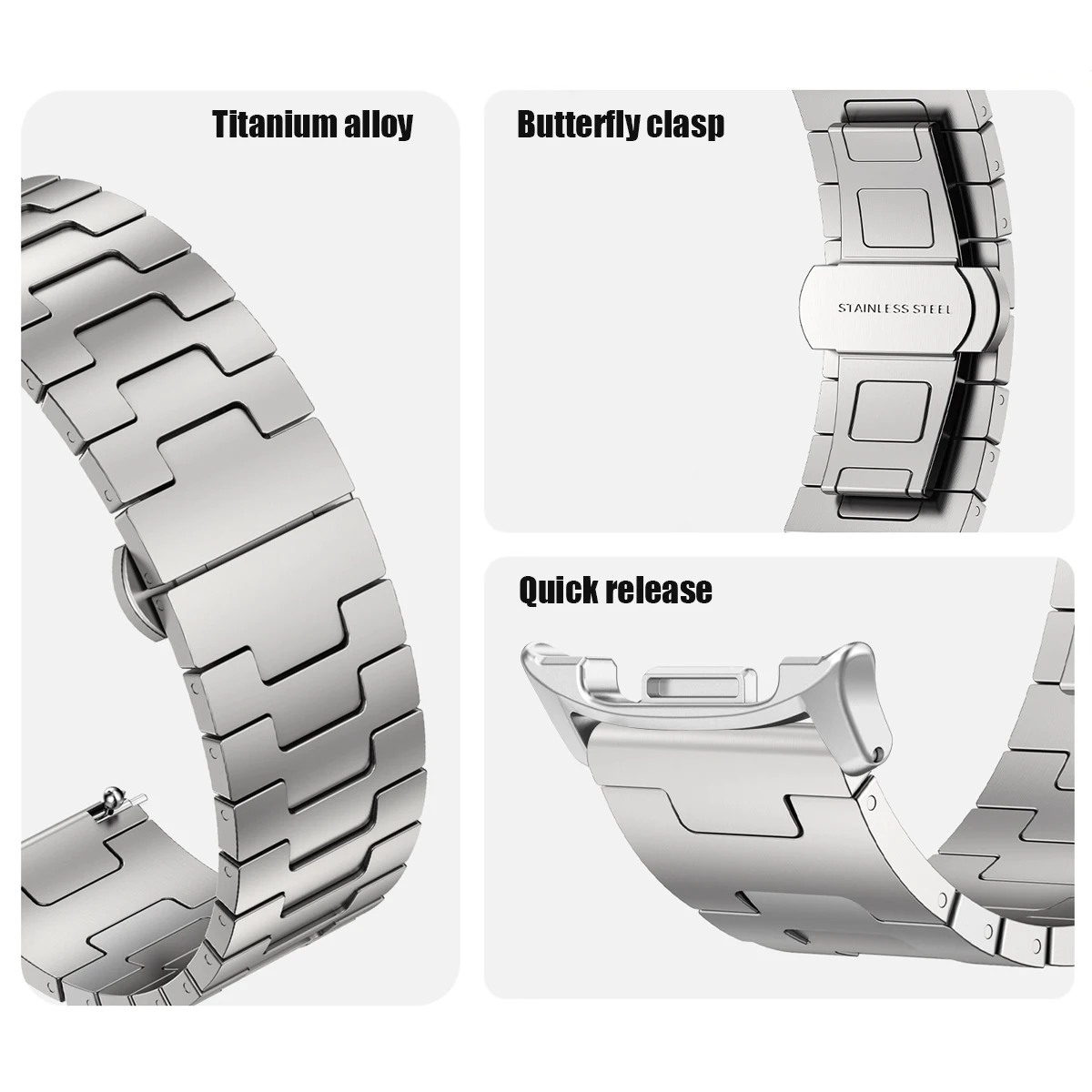 Luxury Titanium Metal Bracelet Strap