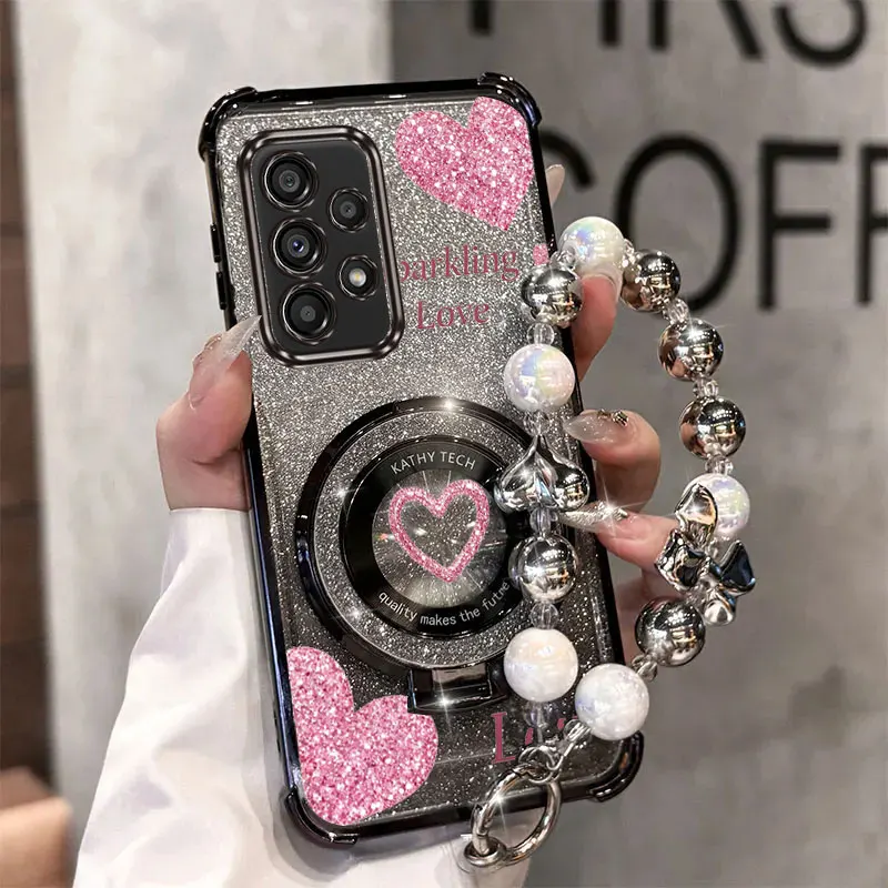 Strap Glitter Schöne Liebe Telefon Halter Fall Für Samsung Galaxy A13 A14 A15 A16 A24 A25 A34 A35 A36 A54 A55 A12 A22 4G 5G – Detail 15