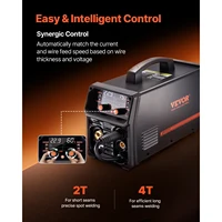 SucceBuy 5-в-1 MIG Сварочный аппарат 200 А Pluse Mig Сварочный аппарат Газовый MIG/Flux Core MIG/Stick/Lift TIG/AU TIG с ЖК-дисплеем — изображение 4