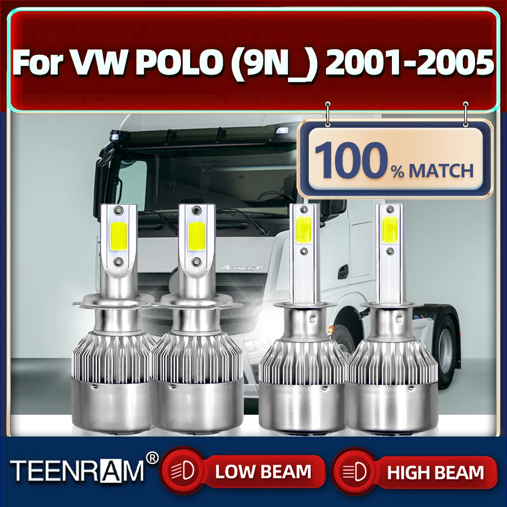 

Super Bright Led Car Light H1 H7 Truck Headlight Bulbs High Low Beam 12V 6000K White For VW POLO (9N_) 2001 2002 2003 2004 2005