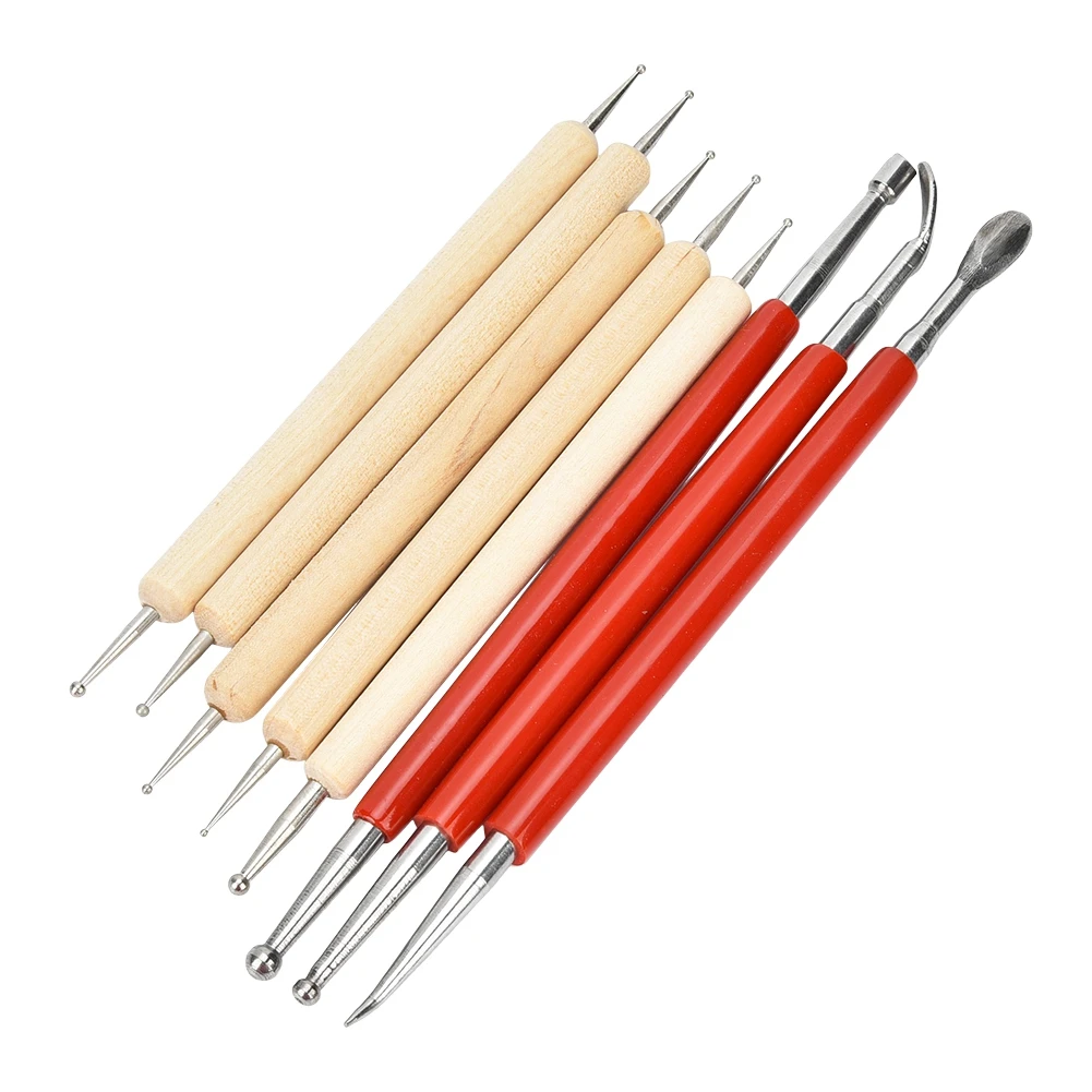 HandMade Leather Craft Carving Tool Spoon Double Head Point Drill Pen Kit Set HandMade Sewing Tool Leather Craft