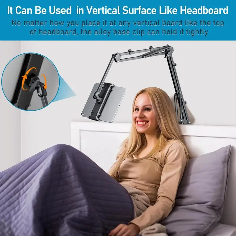Suporte de Telefone Ajustável para Cama Suporte para Celular Rotação de 360 Graus Suporte para Tablet Mesa Bedframe - Imagem 6