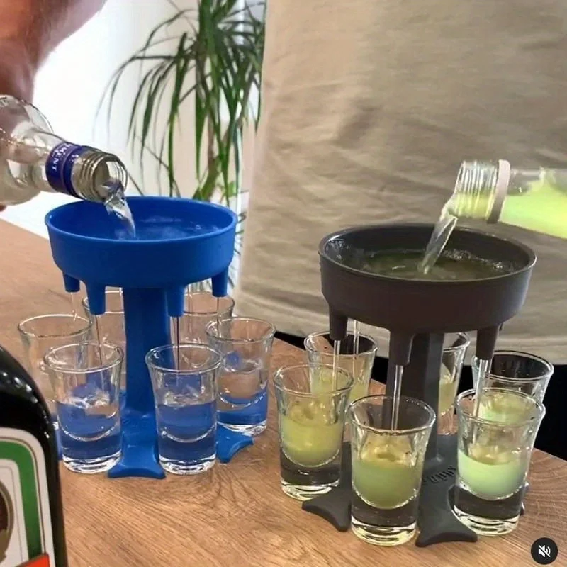 1pc Wine Dispenser Party Pouring Spirit 6pcs Cup Dispenser Beverage Home Bar Supplies Entertainment Game Without Cup