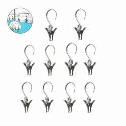 10pcs Iron S Shaped Silver Wire Clips Curtain Holder Hook Decorative Home Accessorie for Bathroom / Photo Decoration