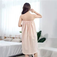 AHSNME Customized Logo Monogram Letter Bathrobe for Woman Beauty Salon Pure Cotton Bath Wrap Custom Bath Skirt 3