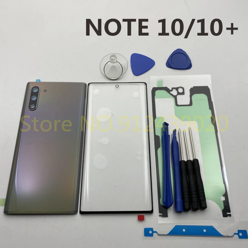 

NOTE10 New For Samsung Galaxy NOTE 10+Plus N970 N975 Back Case Rear Battery Cover Door+Front Glass Lens+Adhesive+Tools