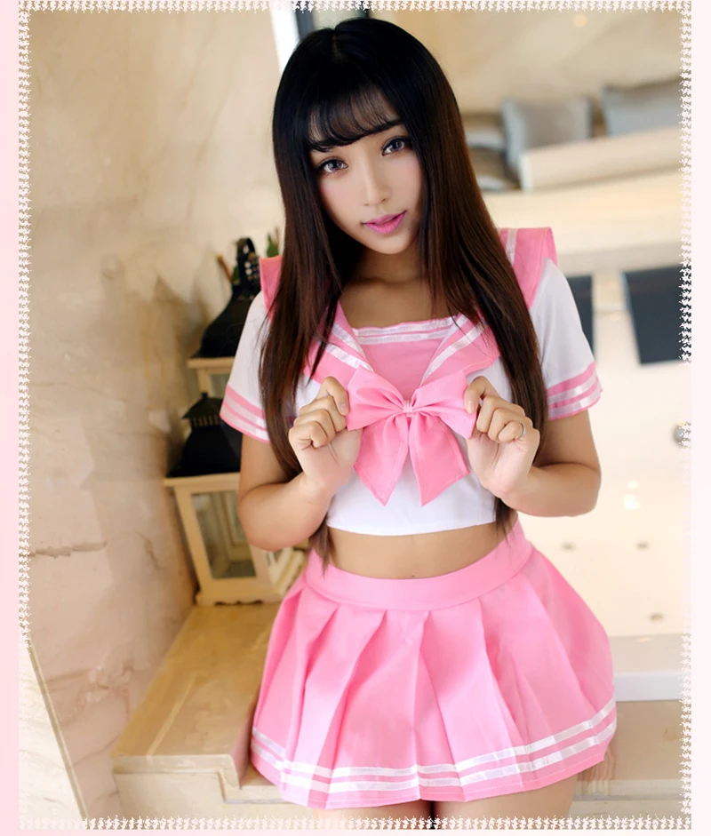 Japan Anime Cosplay Cute JK Uniform Set Japanese Kawaii School Girl Clothes Short Sleeve Sexy Lingerie Exotic Apparel_voghion.com