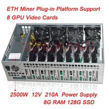 8 Graphics Card ETH Mining platform B85M Motherboard Card distance Thickened Electrolytic Board Chassis  2500W Power Supply