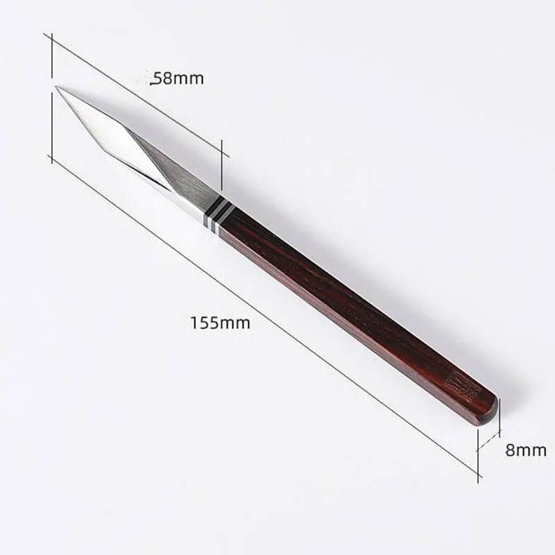 1Pcs Tea Knife Stainless Steel Damascus Pu Erh Tea By Hand Wooden Handle Pry Tea Cone Of Chinese Style Gift — view 2