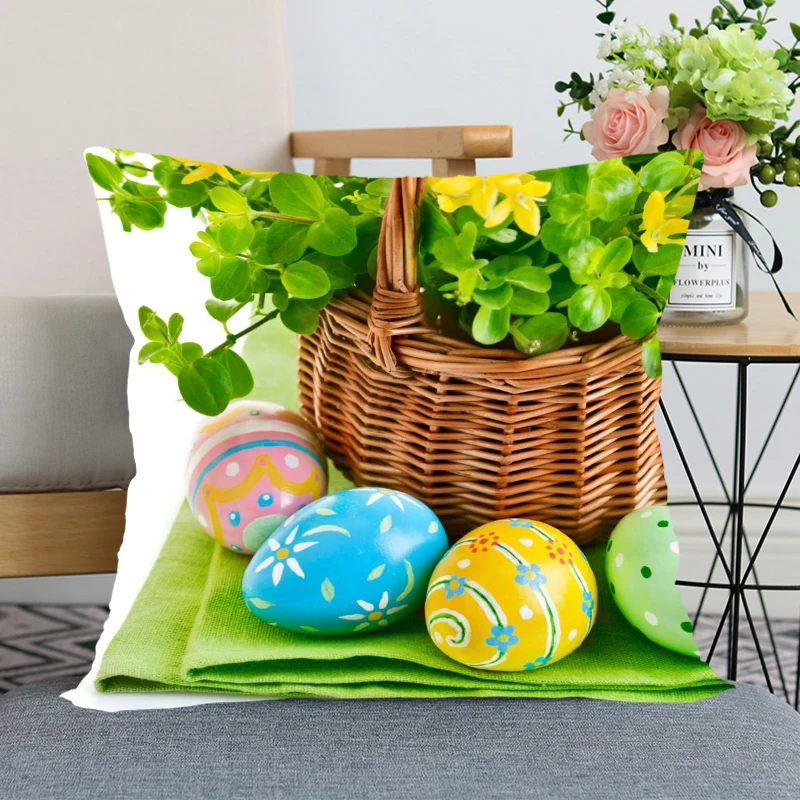 Easter Decorative Pillow Cases Sofa Car Chair Cushion Covers Bedroom Room Home Decor 2