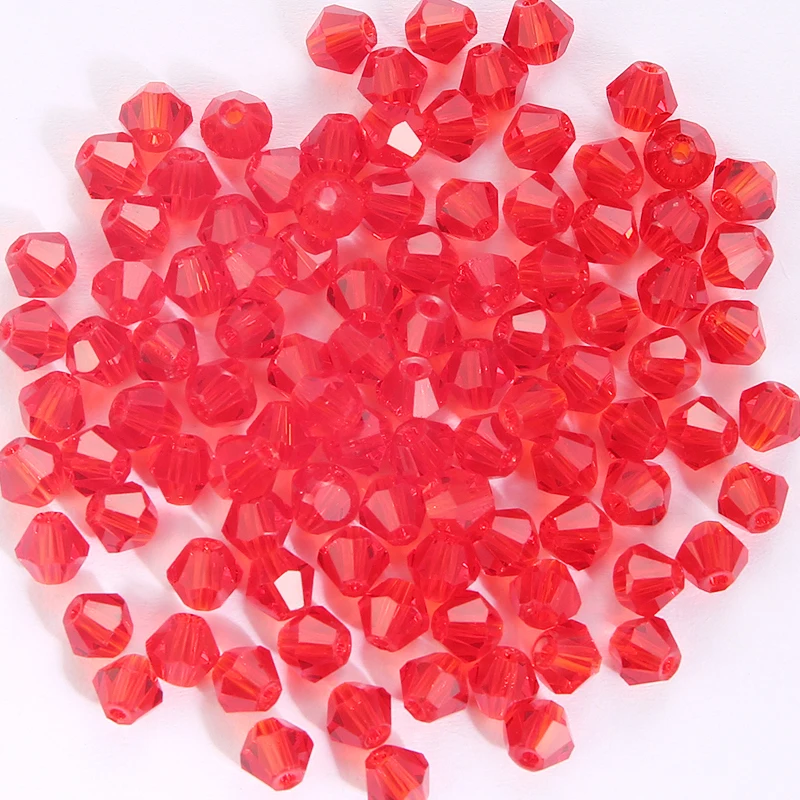 100Pcs 4MM Faceted Crystal Glass Bicone Beads for Jewelry Making and DIY Crafts