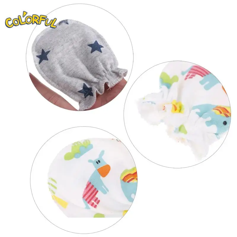 3Pairs Fashion Baby Anti Scratching Gloves Cotton Scratch Mittens Cotton Baby Glove Newborn Protection Face