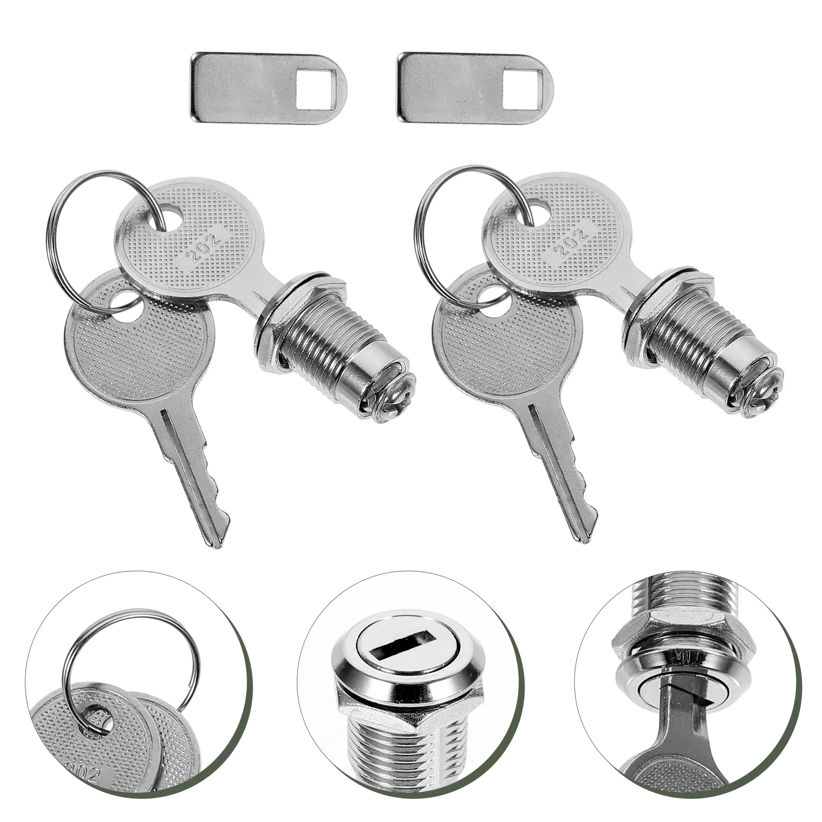 

2 Sets Cam Lock File Cabinet Tubular Cash Box Rv Storage Locks Zinc Alloy Exterior