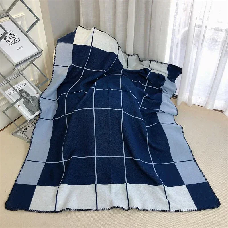 Plaid Blanket Designer Brand Cashmere Blanket for Beds Sofa Fleece Knitted Wool Home Office Nap Throw Portable Scarf bed throw blanket