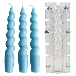 Spiral Rod Acrylic Candle Mold Large Striped Cylinder Aromatherapy Soap Mould Easy Demoulding Home Decor Wedding Party Souvenirs