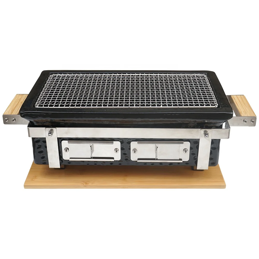 SEB KAMADO Charcoal BBQ Hibachi Grill With Grid Lifter Rectangular Portable Japanese Grill find pocket note charcoal grid блокнот