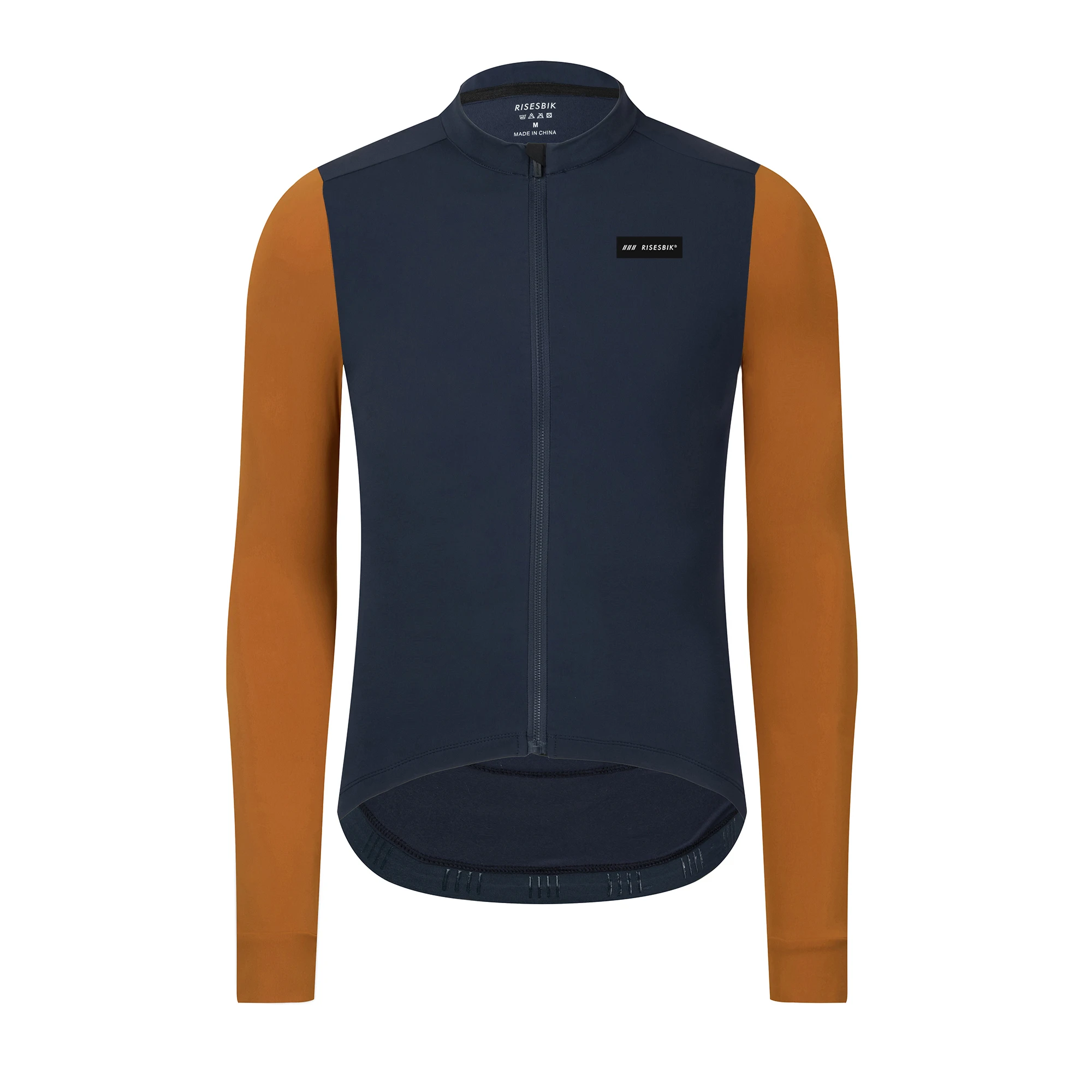 thumbnail image 1 of RISESBIK Ropa de ciclismo de invierno para hombre, maillot de ciclismo térmico de forro polar con cremallera y bolsillo, chaqueta de ciclismo Softshell resistente al viento para hombre, 1 of 5