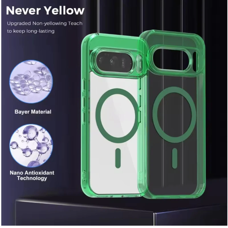 حافظة شحن لاسلكية جديدة عالية الشفاف لهاتف Magsafe...