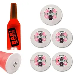 LED Luminous Coaster Set - 5pcs Light-Up Glass Mats for Parties & Celebrations (Red 5pcs)