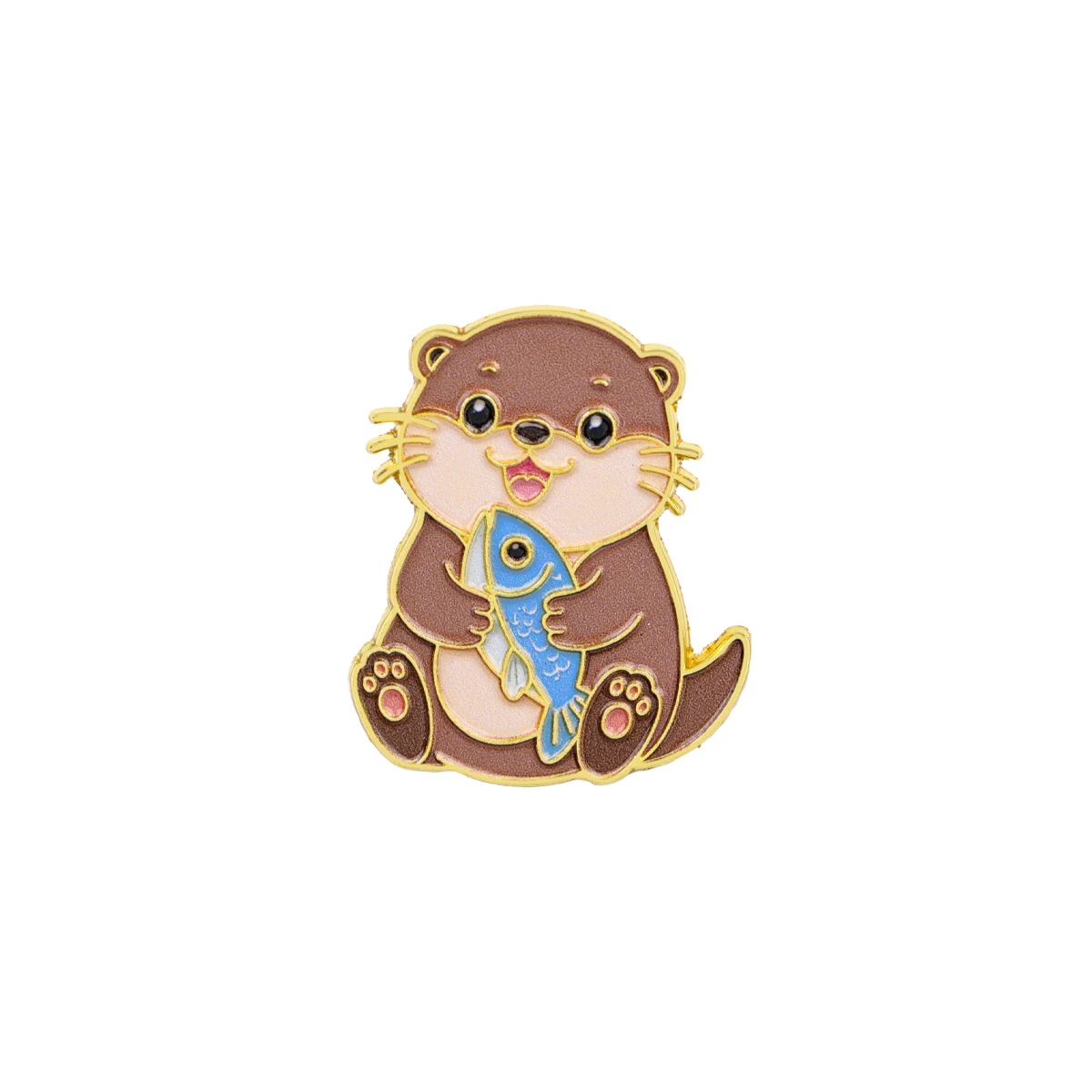 Charming Cartoon Animal Enamel Pin Brooch - Adorable Puppy Otter Design for Backpacks and Clothing Accessories