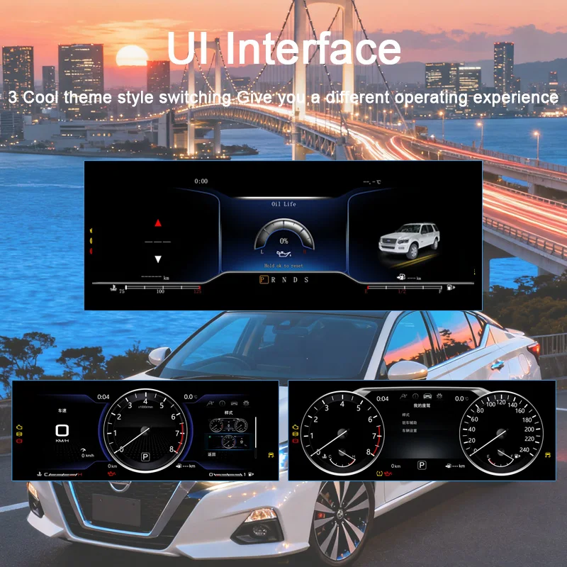 Panel de Instrumentos Digital para Nissan Teana Pathfinder con IOS CarPlay, Velocímetro, Tablero de Instrumentos LCD Virtual HD de 12.3'' con Conexión Plug&Play 6