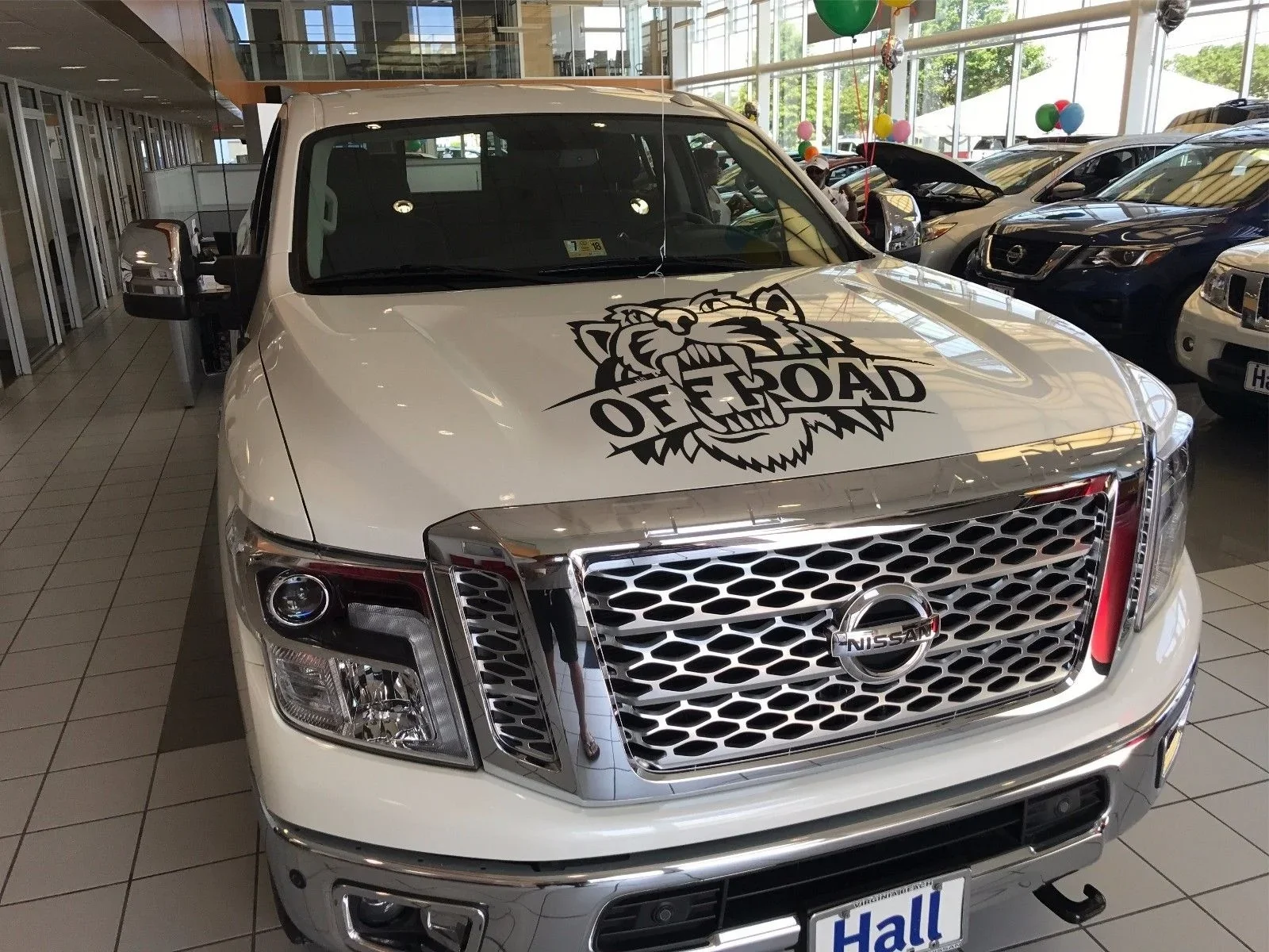 

For Truck vinyl hood decal sticker Nissan Titan graphics tiger off road 5.6L logo