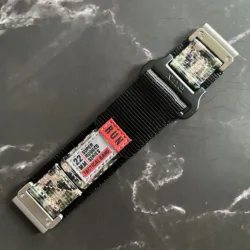 Premium Quick Fit Nylon Watchband Strap - 22mm/26mm Replaceable Bracelet - Quick fit 22mm (Black Camo 02)