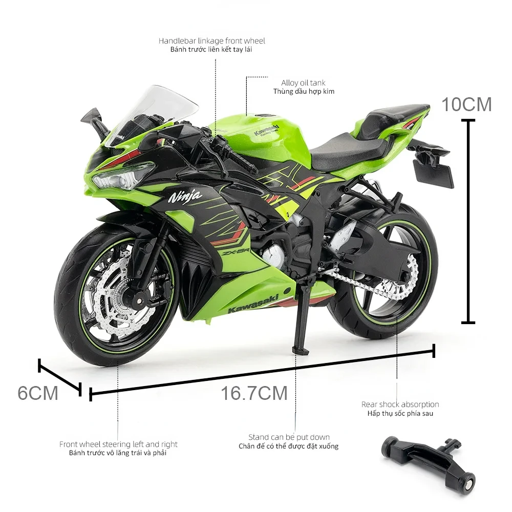 1:12 Kawasaki Ninja ZX-6R Car Model Toys Die Cast Alloy