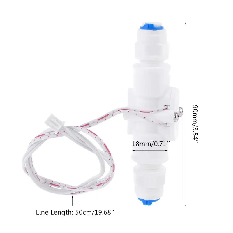 1/4" NPT Water Flow Switch Durable PE Tube Liquid Flow Sensor Switch For Water Purifier & Dispenser M4YD
