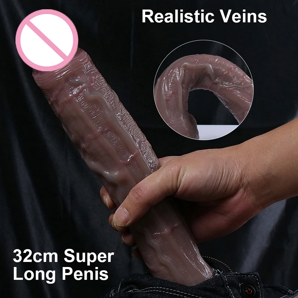 32cm Realistic Dildo Soft Penis Clear Texture Adults Strapon Sexmachine Anal Sex Toys for Woman sex toys
