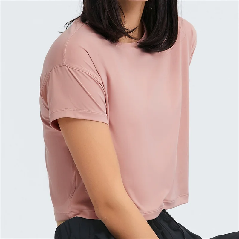 Nepoagym COURAGE Lightweight Brushed Women's Summer Tops Short Sleeve Crop Casual Woman Top Shirts Loose Fit Workout T-shirts
