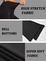 2 Pack Plus Size Women's Super Soft High Waisted Flare Pants, Leggings Tummy Control Soft Bootleg Bell Bottoms Running - Image 4