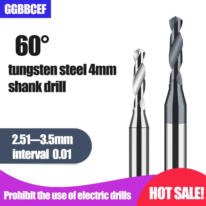 마이크로 솔리드 카바이드 드릴 비트, 정밀 미니 CNC 드릴링 도구, 홀 제작, 2.65mm 직경 4mm 금속강, 2.51  3.5mm