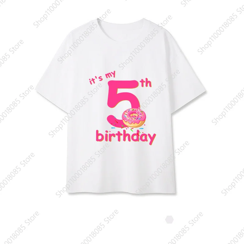 Family Matching Donut Lover Birthday Number 1-9 T-shirts Grandparents Mom Dad Bro Sis Sweet Top It Is My Birthday Print TShirt 2