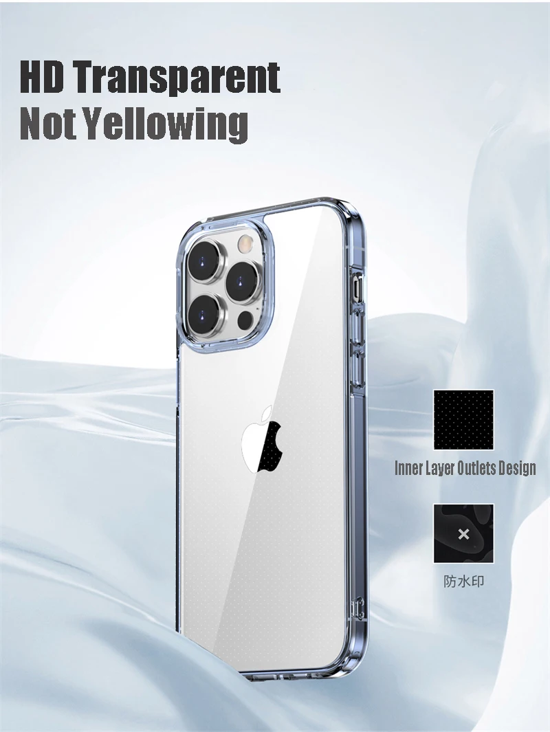 For iPhone 14 Pro Max Transparent Shockproof Armor Bumper Case For iPhone 13 12Mini Pro Max Crystal Clear Soft TPU+Hard PC Cover iphone xr phone case