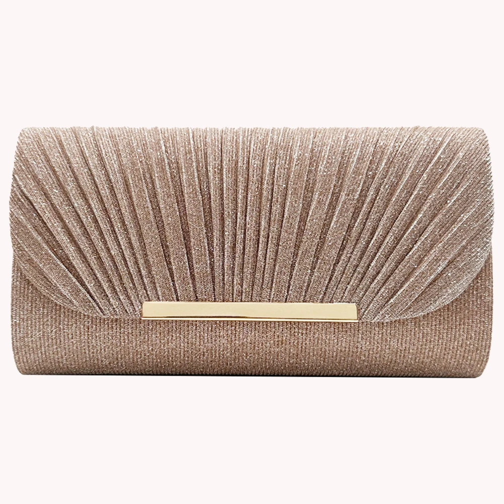 Women Chain Crossbody Bag Elegant Shiny Shoulder Bag Chic Tote Handbag Fashion Versatile Formal Dressy Purse