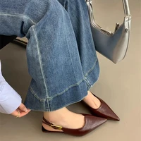 Summer Pointed Toe Women Sandals Fashion Singbacks Mules Shoes Ladies Elegant Low Heel Stripper Party Sandalias - Image 2