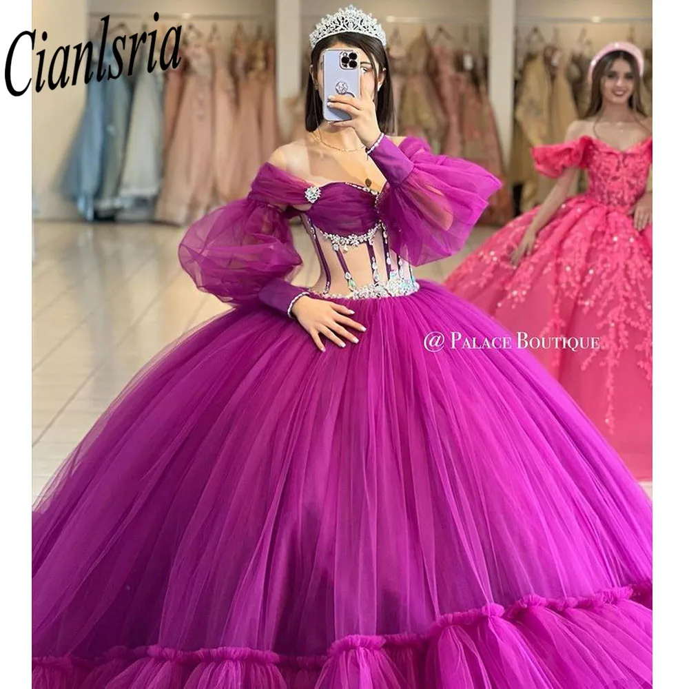

Mexico Ball Gown Quinceanera Dress 2024 Sequin Beaded Flowers Appliques Sweet 16 Dress Vestidos De 15 Anos