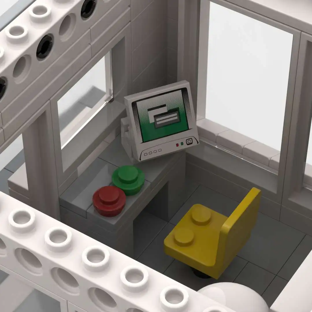 MOC-Bausteinmodell, Parkplatz zum Aufladen von Elektrofahrzeugen, Autowaschgeschäft, Tankstelle, Kombination aus Stadtgebäude in der Garage – Detail 29