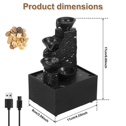 Elegant Desktop Waterfall Decoration - Creative Flowing Water Tabletop Fountain (Upgrade pump USB)